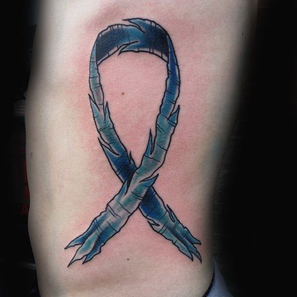 Schleife tattoo gegen den Krebs 91